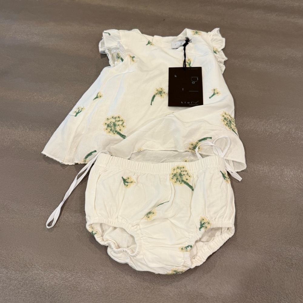 Klai White Floral Baby Set. Size 9 months